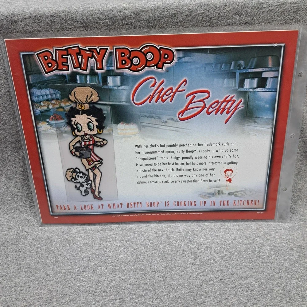 Betty Boop Patch Chef Betty Pudgy Clothing Bag Patch Collectible Vintage Cooking